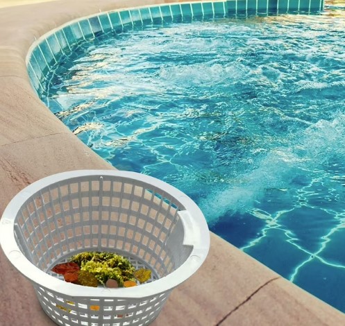 Skimmer basket cleaning in Folsom CA removing leaves and debris for better water flow